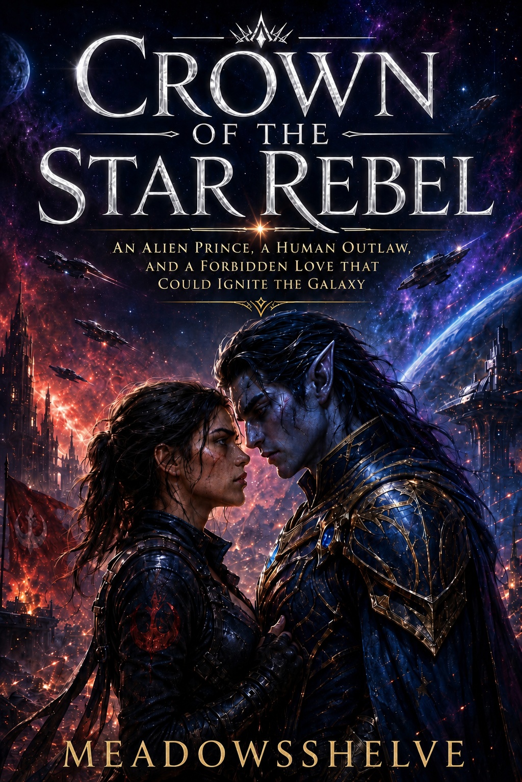CROWN OF THE STAR REBEL: An Alien Prince, A Human Outlaw and a Forbidden Love that Could Ignite the Galaxy (Space Opera Romance)