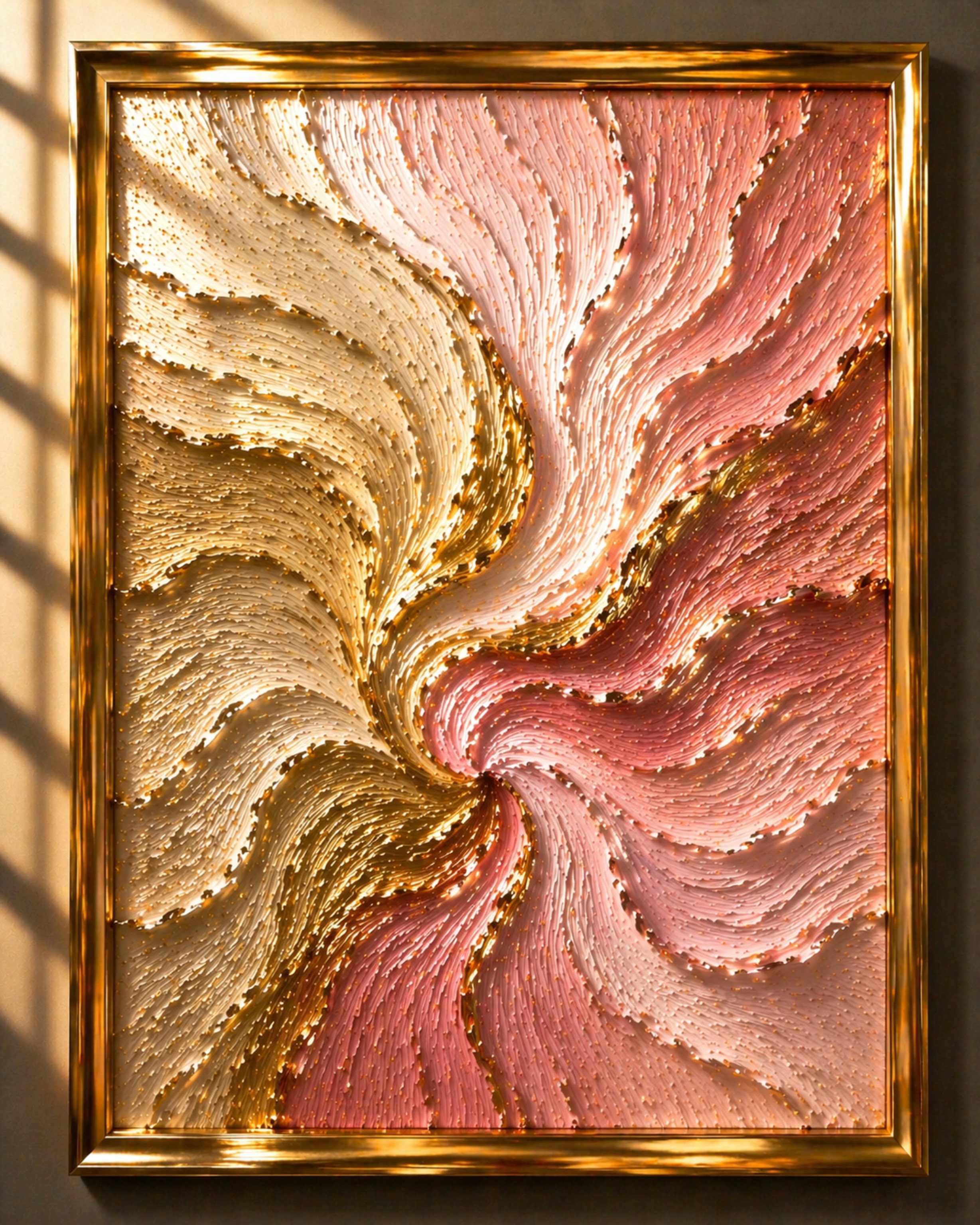 Premium Impasto Oil Painting – Blush Serenity (Soft Pink Luxury ( Canvas Print)